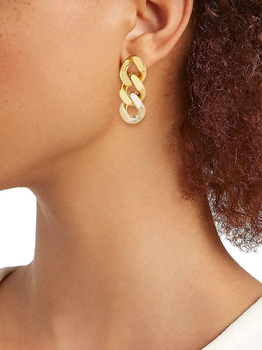 Saint Laurent Paris o1b1hav110924 Size: OS / Three Chain Earrings Metal in Gold Size ONE SIZE - 2 Thumbnail