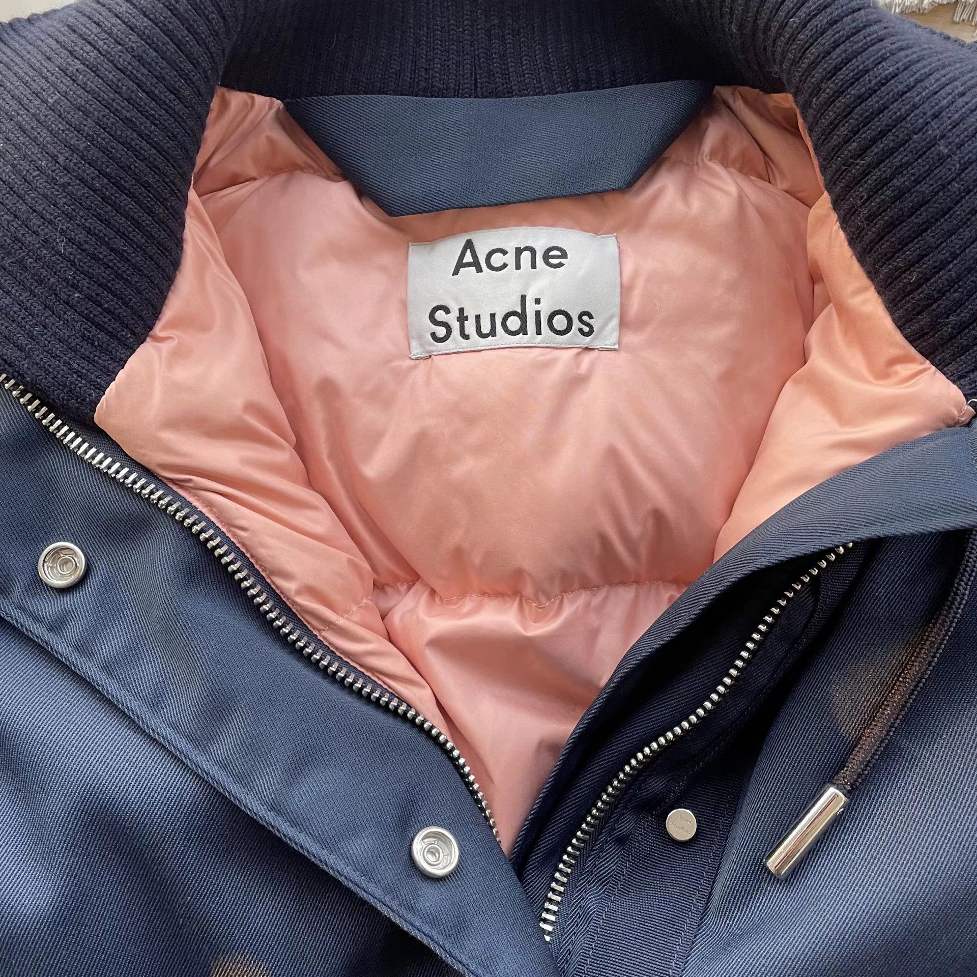 Acne Studios Acne Studios Navy Mid-Length Puffer Jacket EU 34 Size XXS / US 00 / IT 34 - 4 Thumbnail