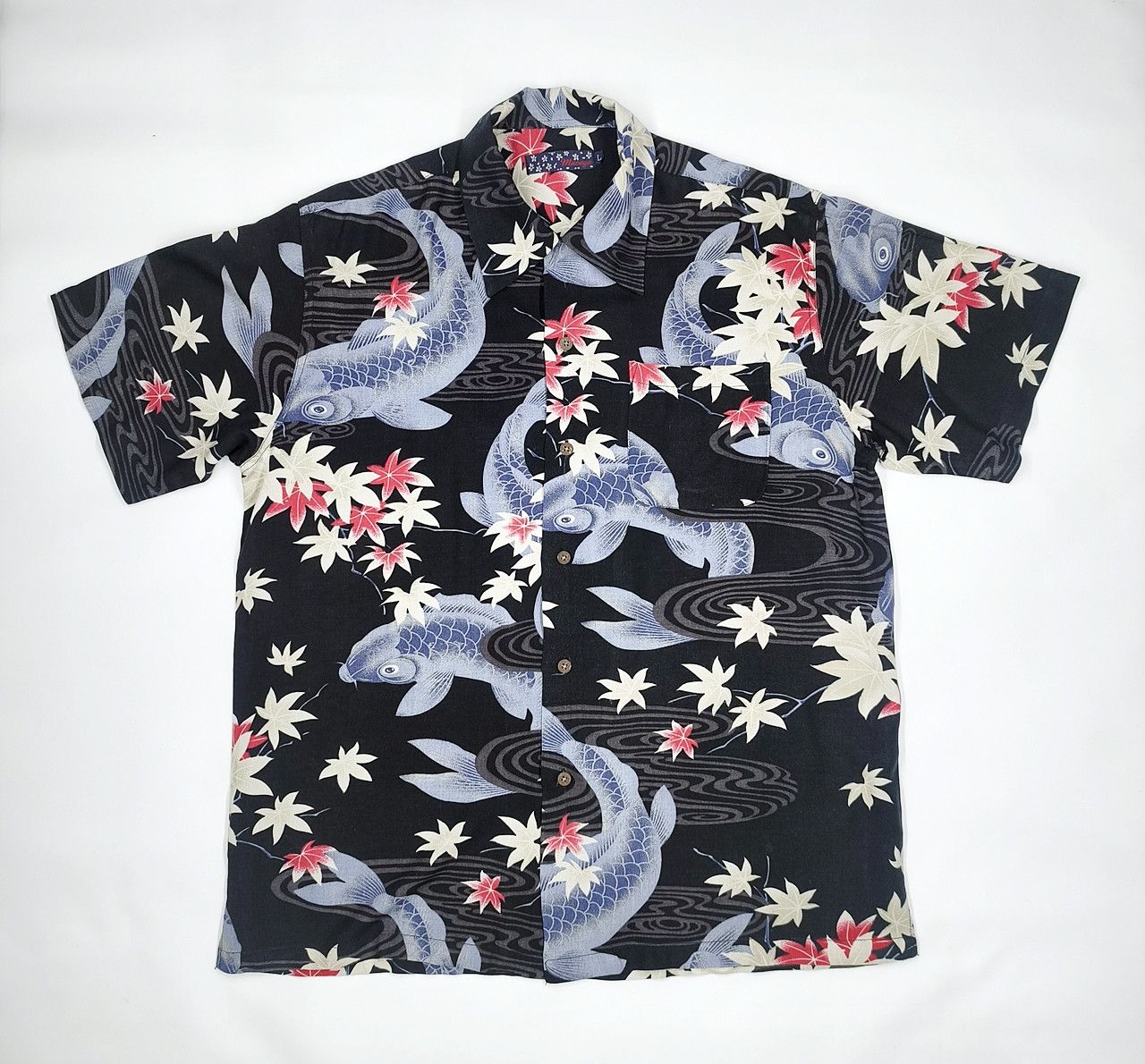 Japanese Brand MACEYE KOI sukajan rayon hawaii shirt over print Size US L / EU 52-54 / 3 - 1 Thumbnail
