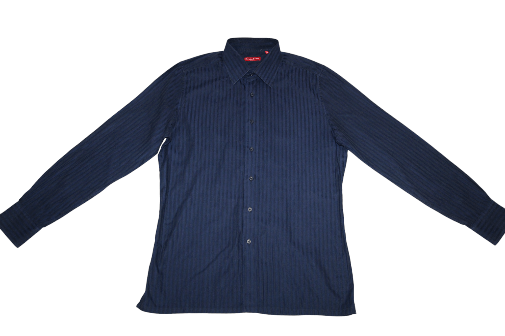 Christian Lacroix × Christian Lacroix Homme Christian Lacroix Homme Essential Striped Cotton Dress Shirt Size 44R - 4 Thumbnail