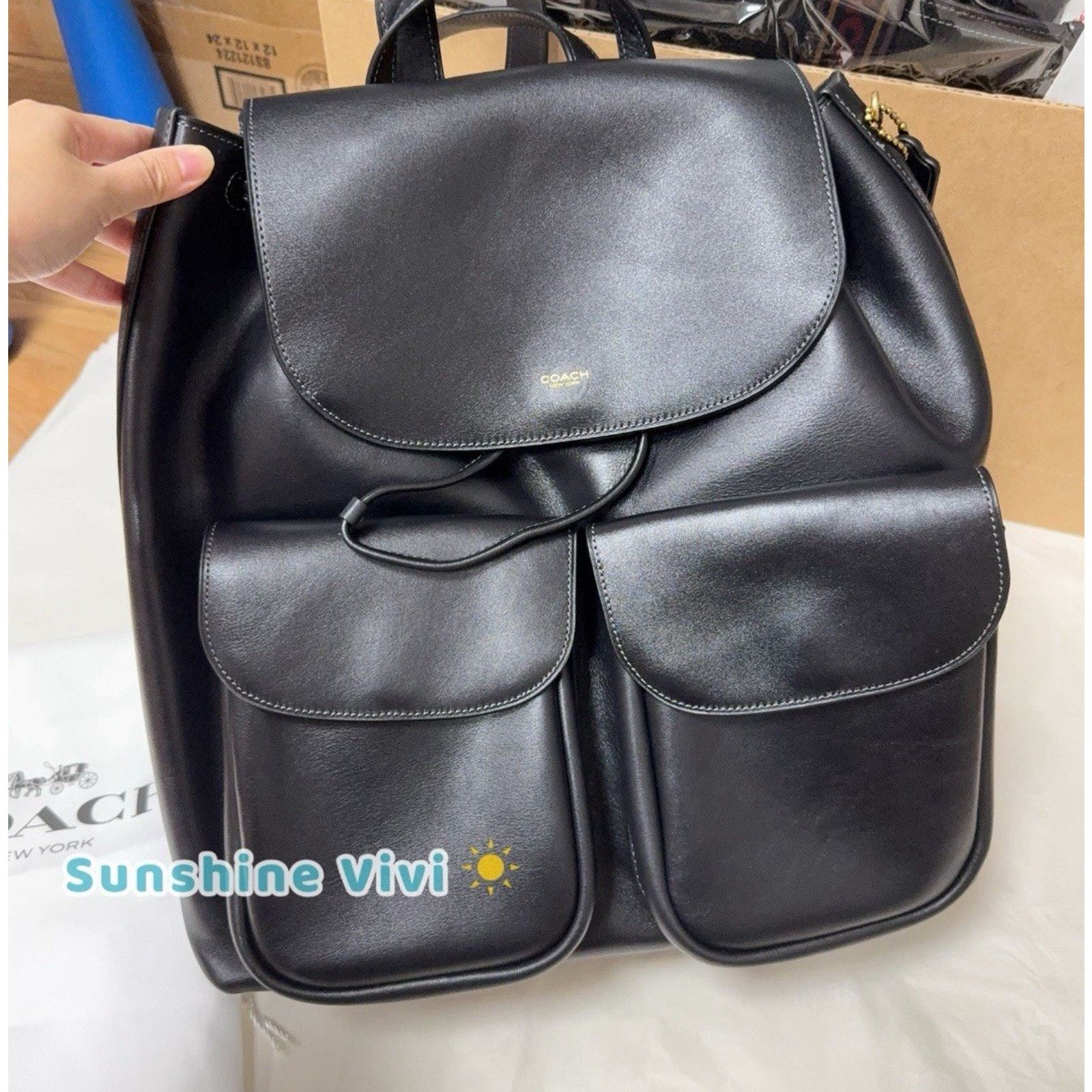 Coach NWT COACH Crosby Backpack Bag Brass Black leather CY279 Size ONE SIZE - 1 Thumbnail