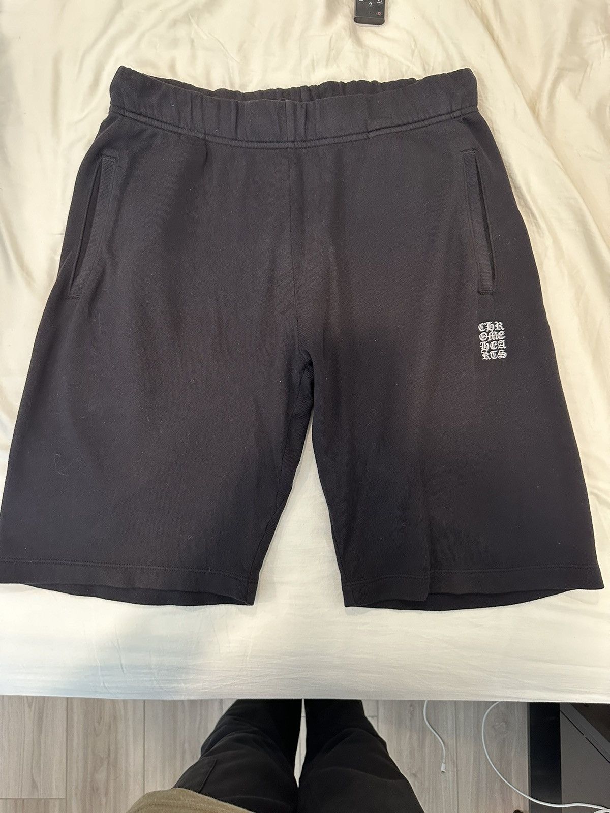 image of Chrome Hearts Grp Y Not Light Work Shorts Size Small in Black, Men's