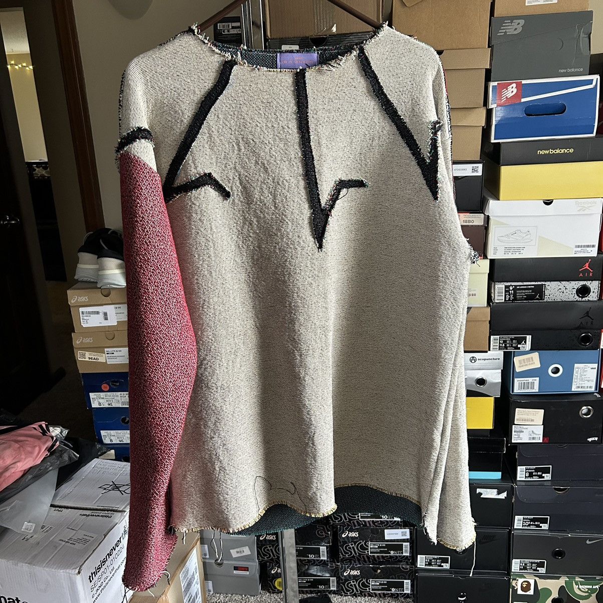4x1111 nebabot nodnarb BARBED ASYMMETRiC TAPESTRY CREWNECK SCARLET Size US XL / EU 56 / 4 - 12 Thumbnail