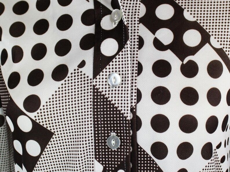 Sears Vintage 1970’s Polka Dot Maxi Dress Collared Long Sleeve USA Size M / US 6-8 / IT 42-44 - 3 Thumbnail