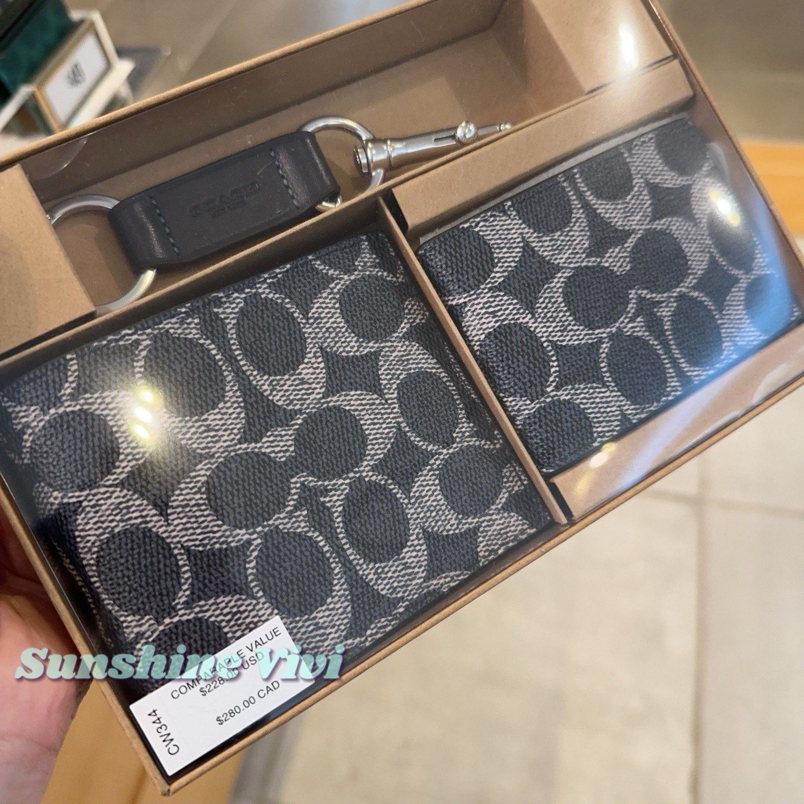 Coach NWT COACH Men 3 Piece Canvas Leather Wallet Set Box CW344 Size ONE SIZE - 2 Thumbnail