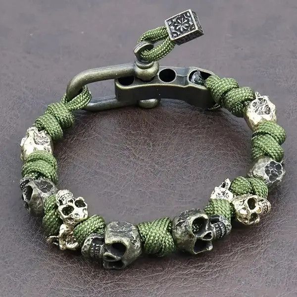 Japanese Brand × Vintage Unique Design Skull Adjustable Handmade Bracelets Size ONE SIZE - 4 Thumbnail