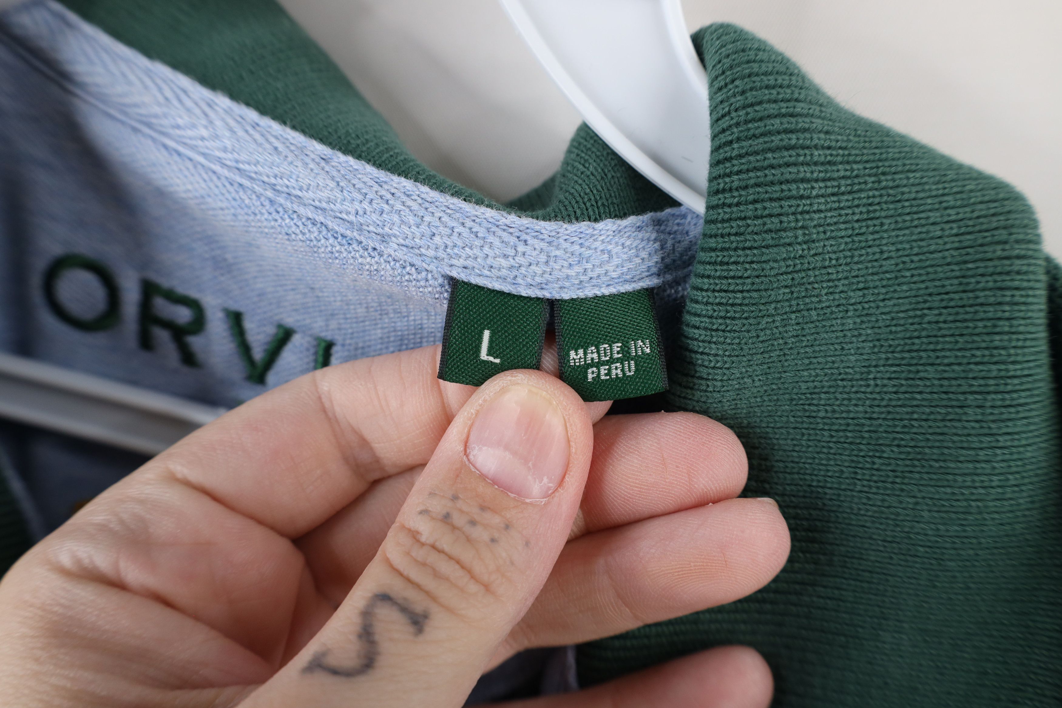 Orvis × Vintage Vintage Orvis Heavyweight Collared Polo Shirt Green Cotton Size US L / EU 52-54 / 3 - 10 Thumbnail