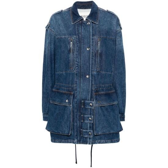 Isabel Marant Etoile ISABEL MARANT ETOILE Women Denim Jackets B3H02E VE0358FA 30BU BLUE Size XS / US 0-2 / IT 36-38 - 1 Thumbnail