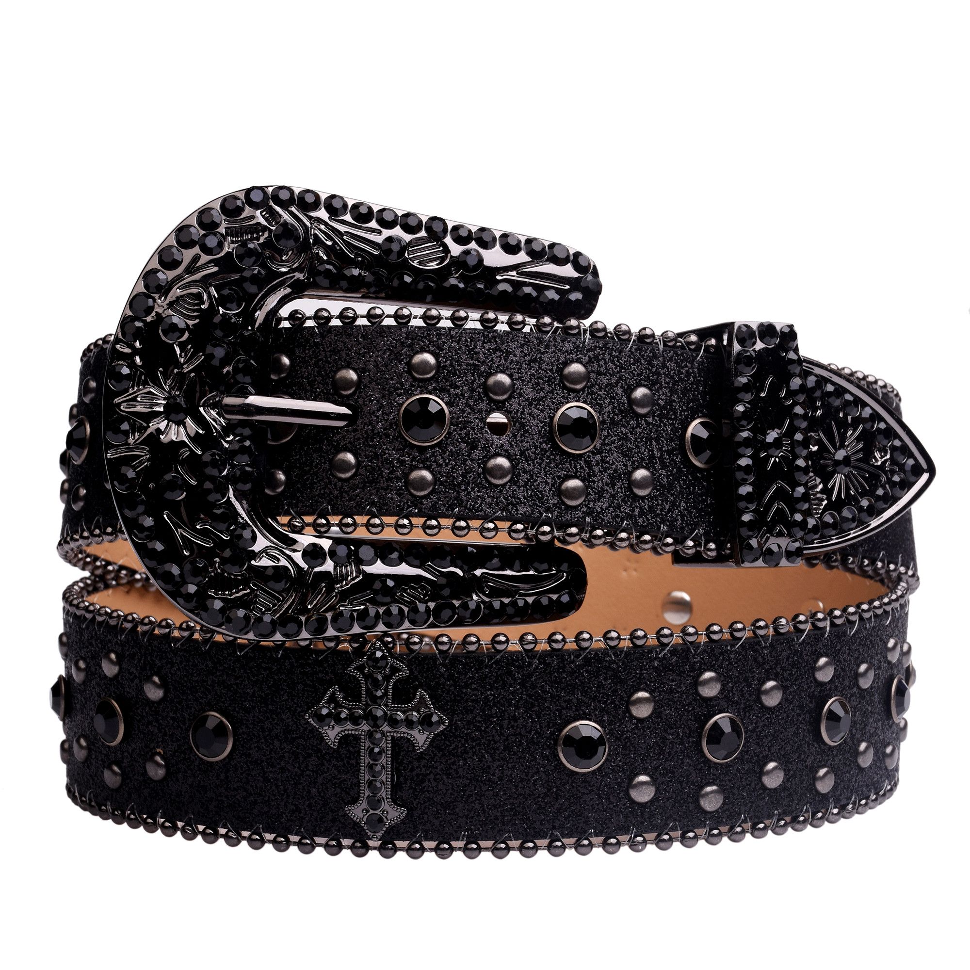 Japanese Brand Y2K Cross Rhinestone Belt Size ONE SIZE - 1 Thumbnail