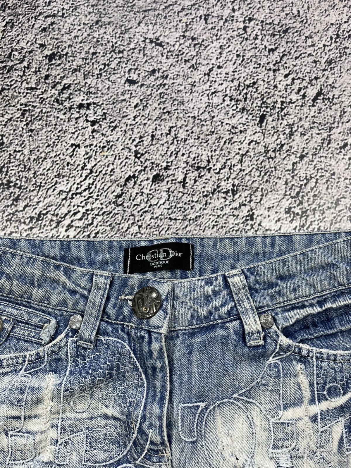 Vintage CHRISTIAN DIOR VIBE SEXY MINI SKIRT DENIM JEANS MONOGRAM Size 29" - 4 Thumbnail