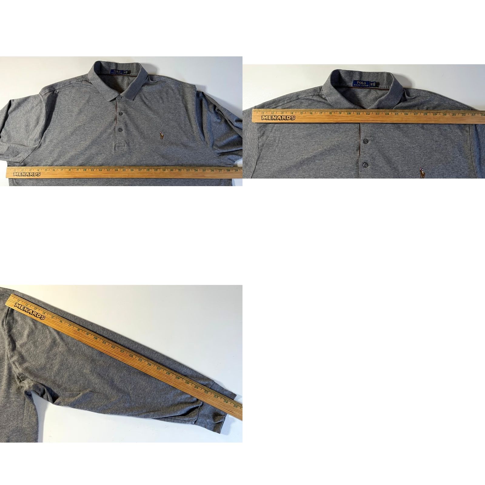 Polo Ralph Lauren Polo Ralph Lauren Shirt Men's Long Sleeve Polo Gray 3XB Big & Tall Classic Embroidered Logo, Button-Front, Cotton, Pre-owned Size US XXL / EU 58 / 5 - 9 Thumbnail