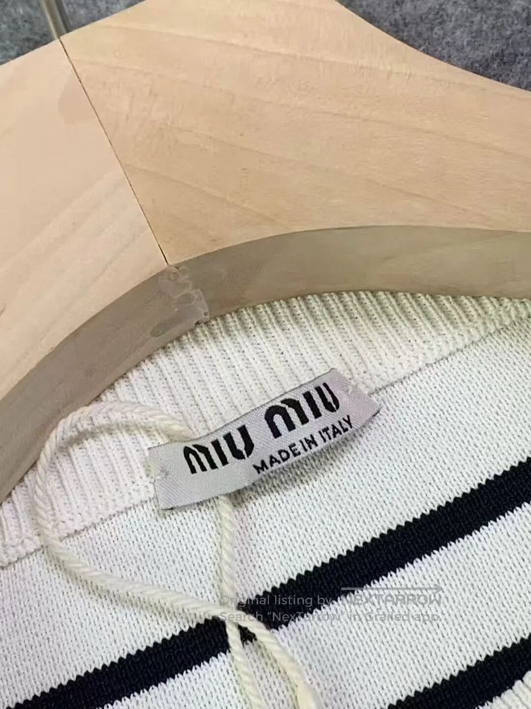 Miu Miu Miu Miu Striped Logo Knit Top. Size S / US 4 / IT 40 - 8 Thumbnail