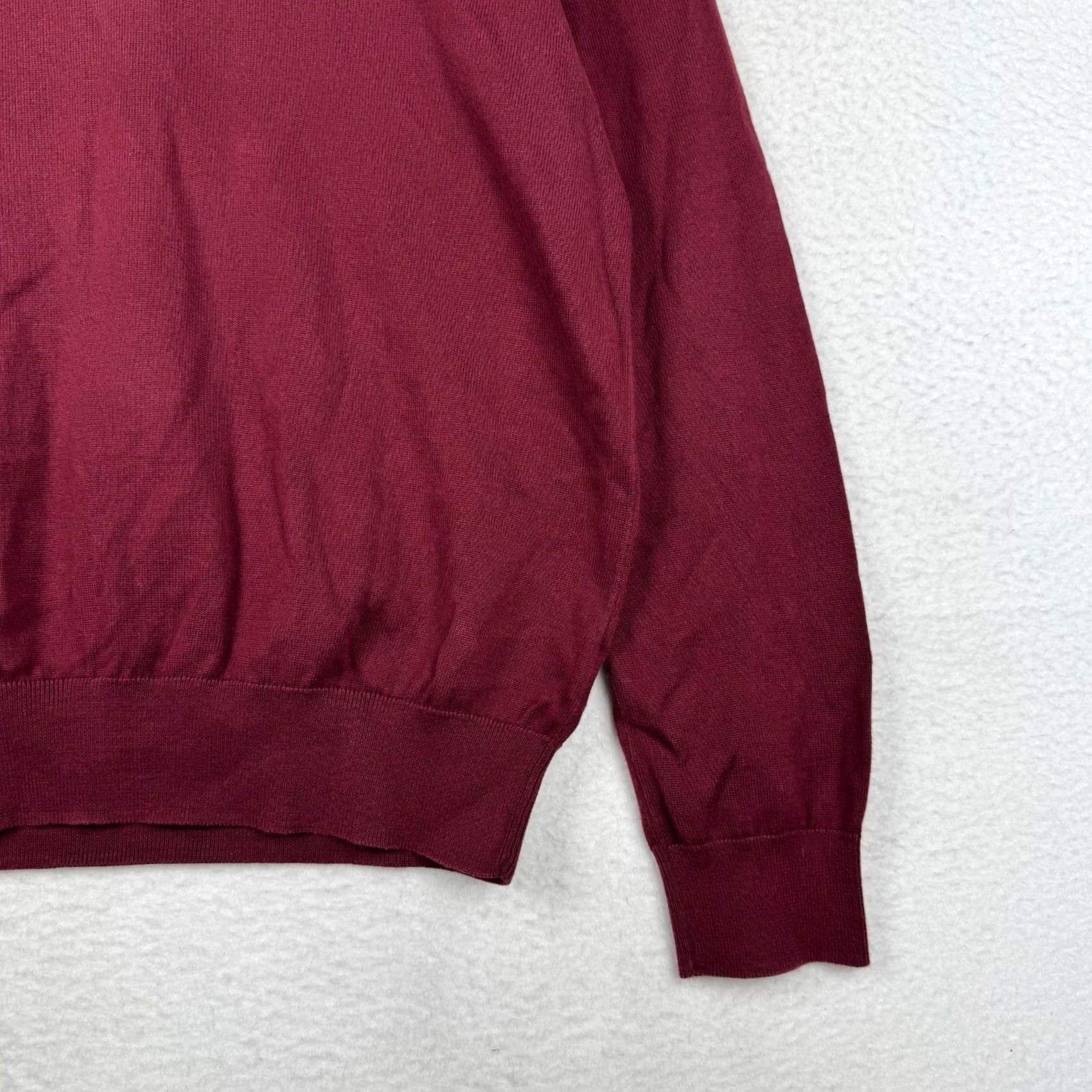 Polo Ralph Lauren Polo Ralph Lauren Sweater Pullover V-Neck Long Sleeve Red Maroon Cotton Knit Regular Men L Adult Mens Size US L / EU 52-54 / 3 - 3 Thumbnail