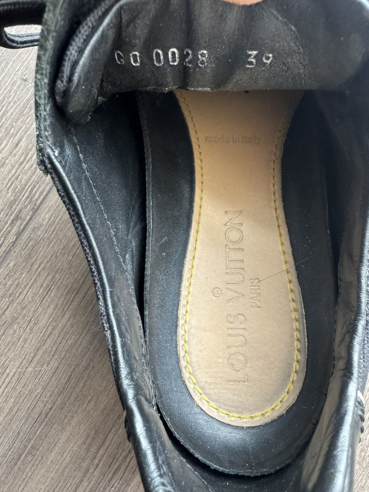 Louis Vuitton Louis Vuitton Black Leather Low Top Sneakers Size US 9 / IT 39 - 7 Thumbnail