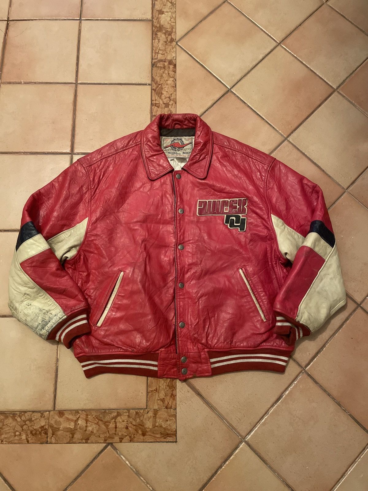 Avirex vintage leather college varsity jacket XXL