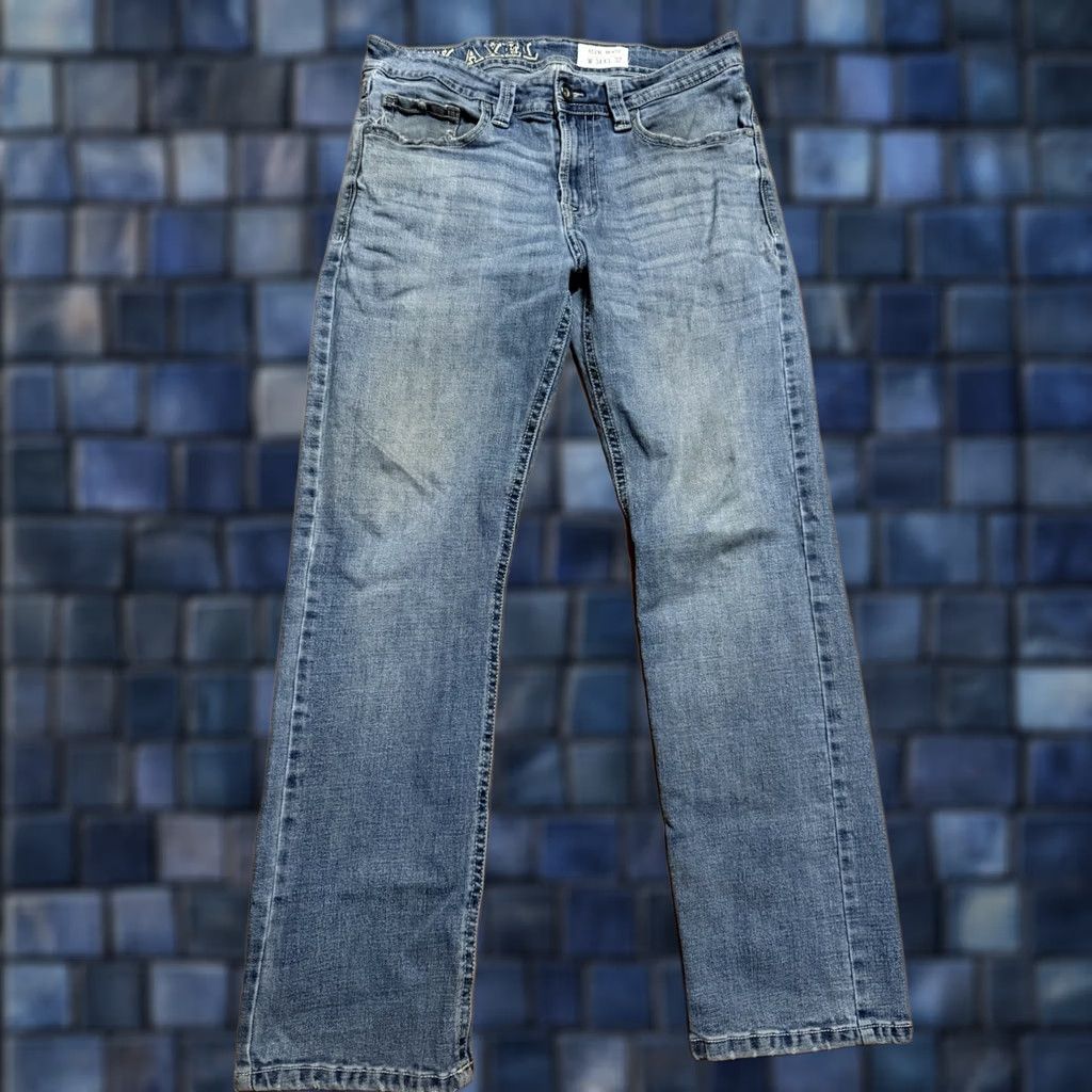 Denime Axel Jeans Slim Boot Distressed Denim Pants Men's 34x32 32x30 TK Axel Slim Boot Model T.K. Axel Regular Waist Blue Denim 5-Pocket Mens Jeans Size US 32 / EU 48 - 1 Thumbnail