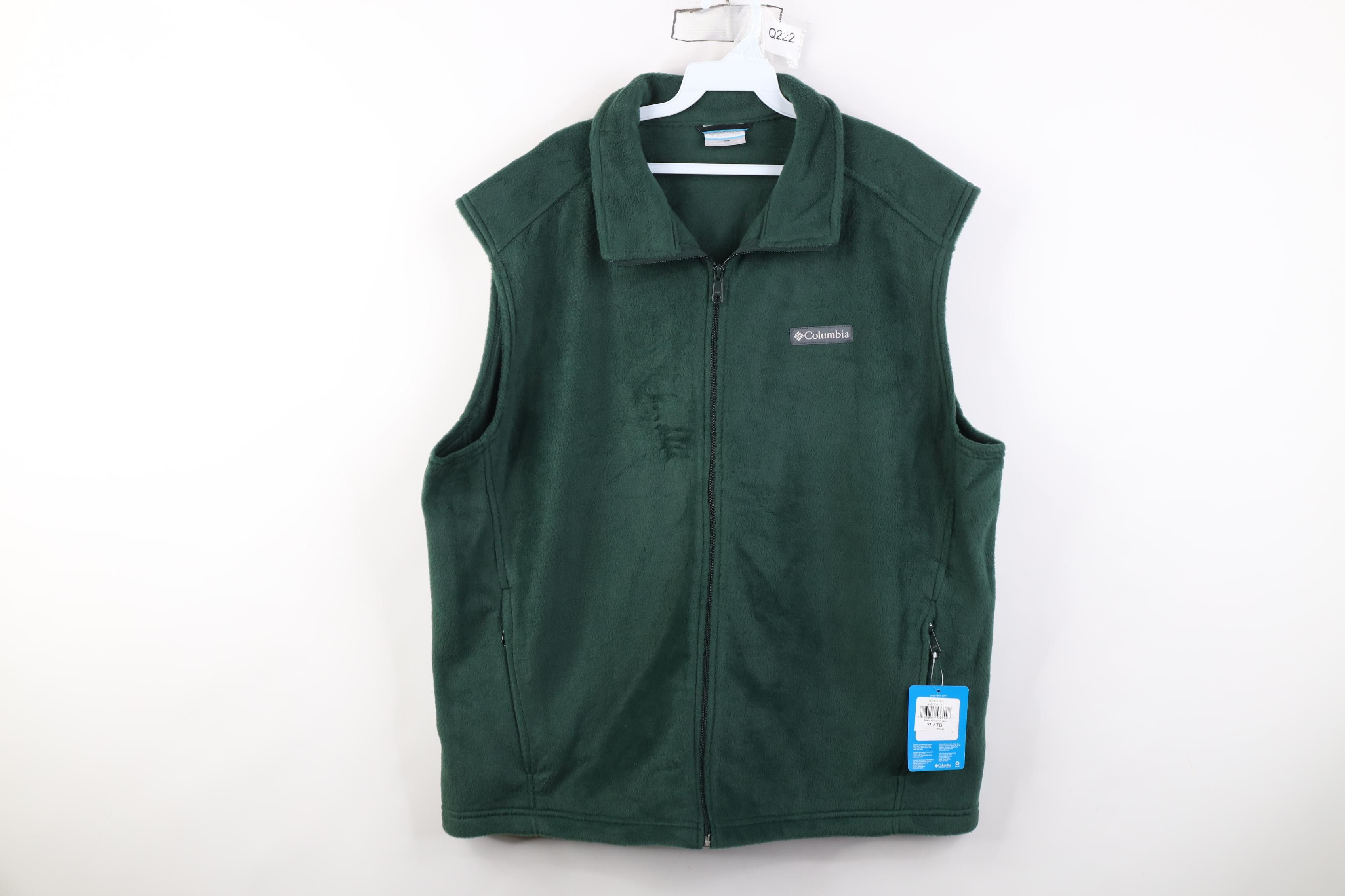 Columbia Deadstock Y2K Columbia Box Logo Fleece Vest Jacket Green Size US XL / EU 56 / 4 - 1 Thumbnail