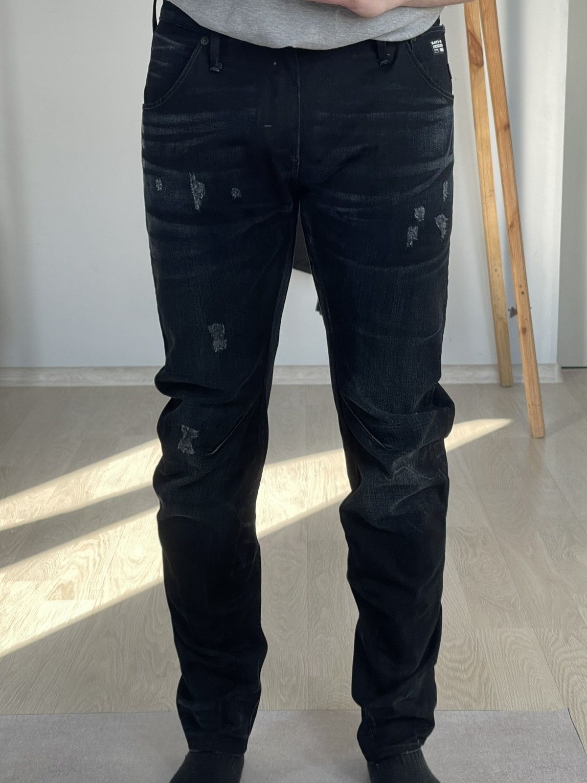 G-Star G-Star Raw Arc 3D Slim Faded Whiskers Stretch Denim Jeans Size US 32 / EU 48 - 6 Thumbnail