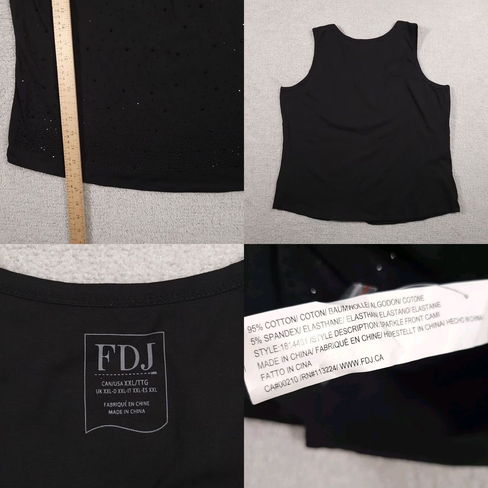 Vintage FDJ French Dressing Tank Women’s XXL Black Studded Sleeveless Scoop Shirt Jeans Shirt Tank Top Casual Party/Cocktail Travel Womens Size S / US 4 / IT 40 - 8 Thumbnail