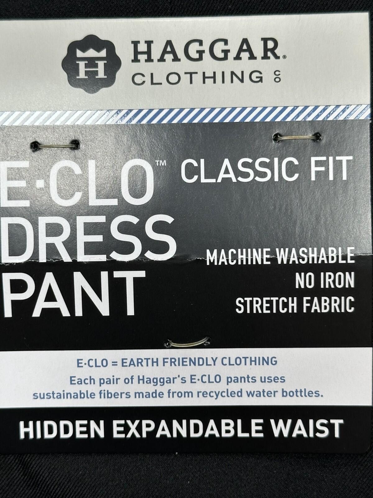 Haggar Haggar Classic Fit Flat No Iron Dress Pants Black Mens 42/30 Size US 42 / EU 58 - 6 Thumbnail