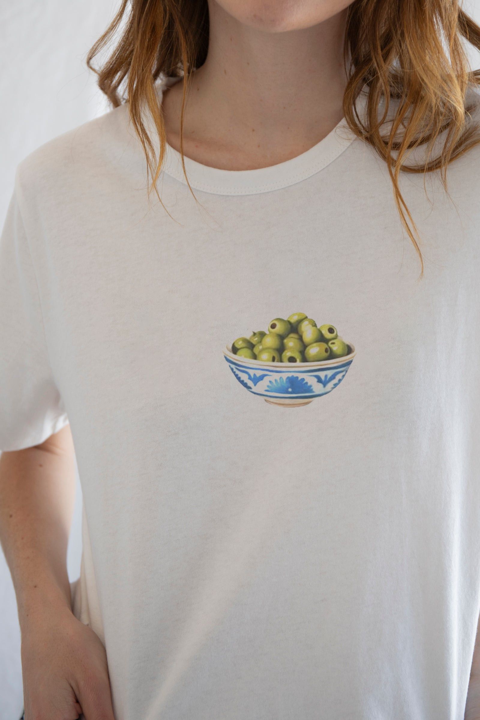 Designer × Vintage Painted Olive Bowl Tee – A Still Life for the Streets Size S / US 4 / IT 40 - 2 Thumbnail