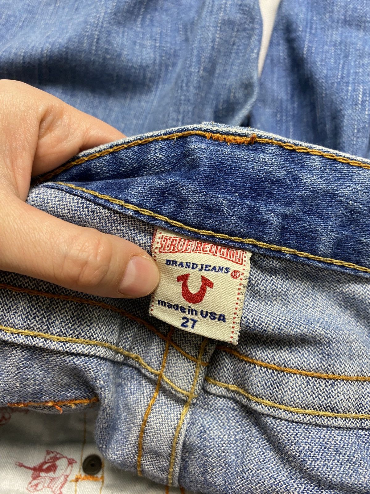 Other True Religion blue denim jeans embroidered pocket Buddha Size 27" / US 4 / IT 40 - 9 Thumbnail