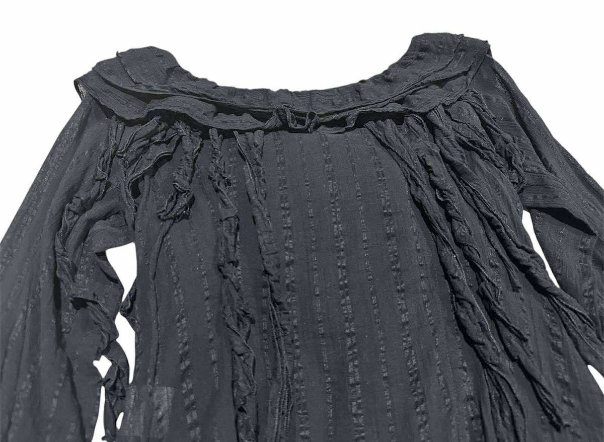 Japanese Brand 🔥Rare Goth Y2K Chiyuki Ruffled Bondage Blouse See Through Size S / US 4 / IT 40 - 13 Thumbnail