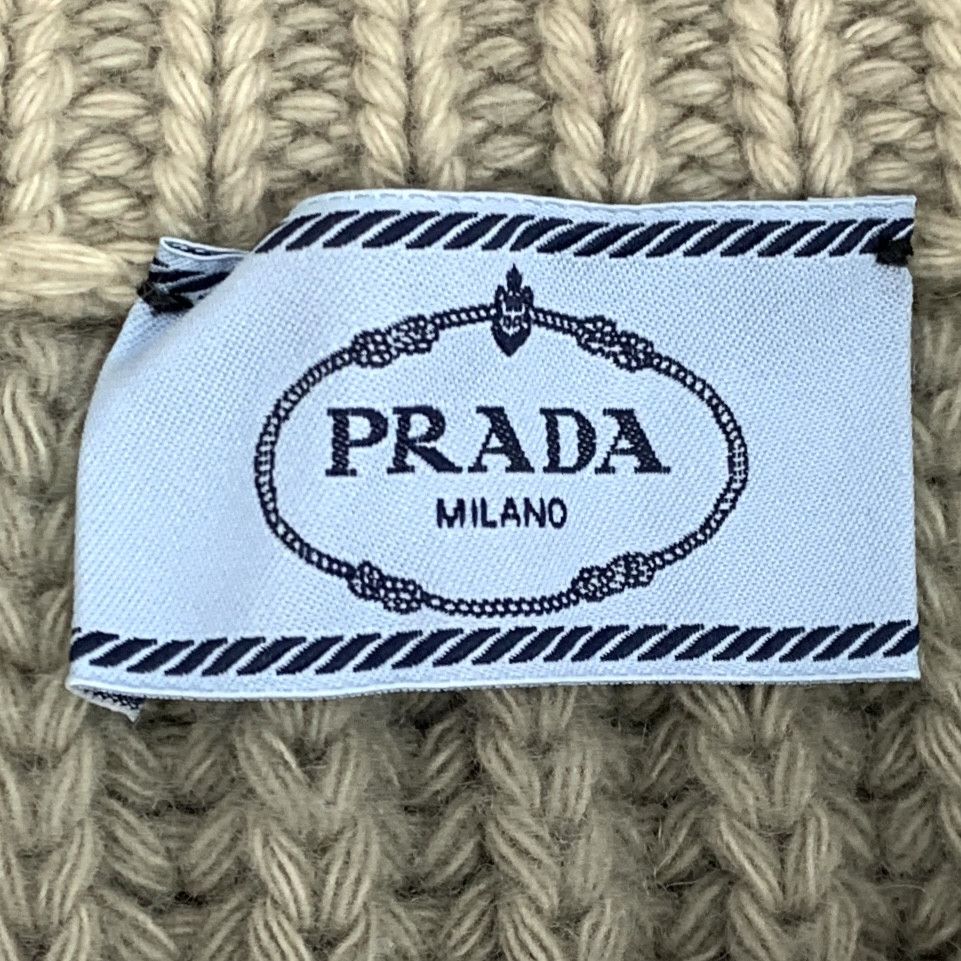 Prada Prada Logo Intarsia Wool Cardigan Grey-Green (42) Size US XS / EU 42 / 0 - 6 Thumbnail