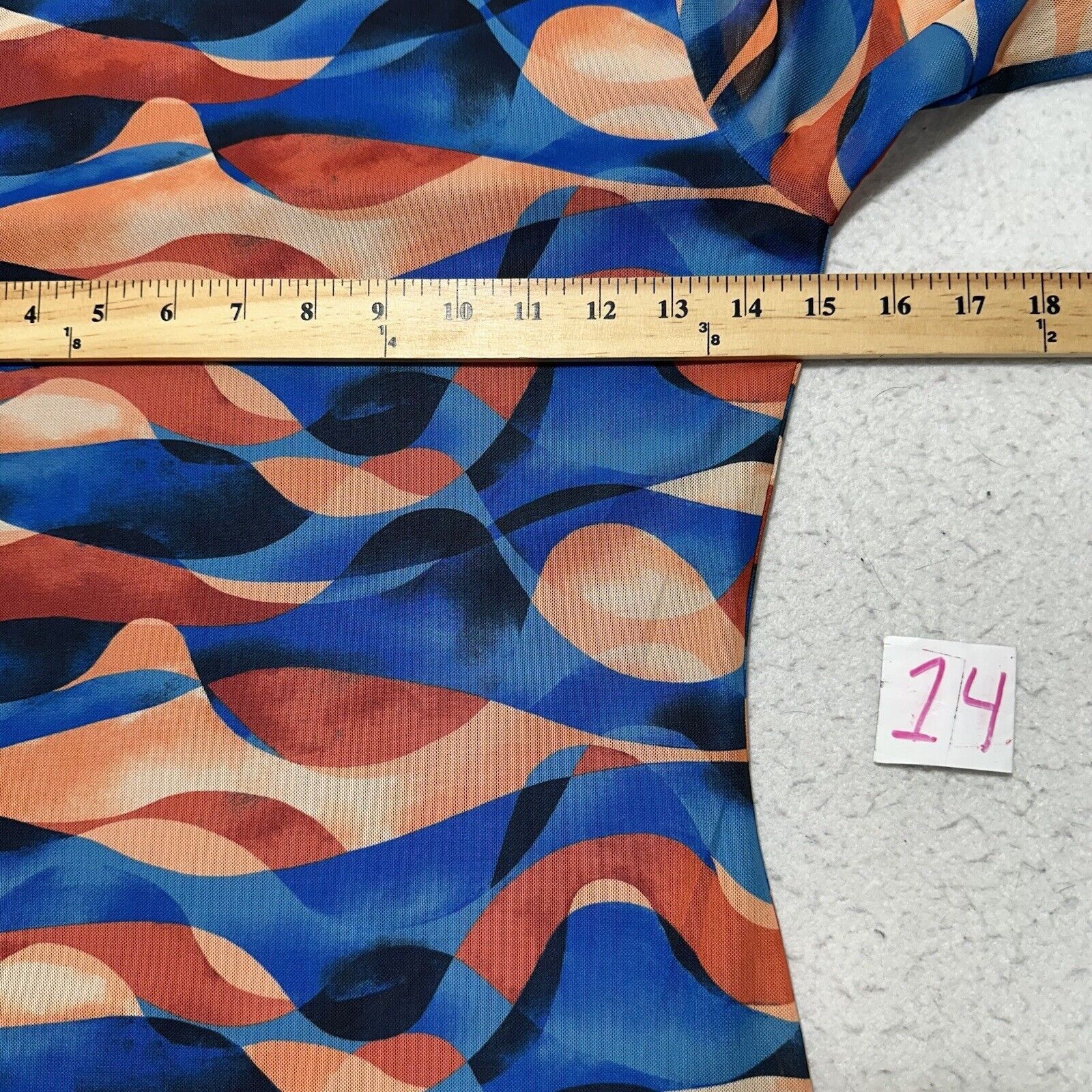 Forever 21 Forever 21 Small Abstract Print Blue Orange Mesh Mini Dress Size S / US 4 / IT 40 - 10 Thumbnail