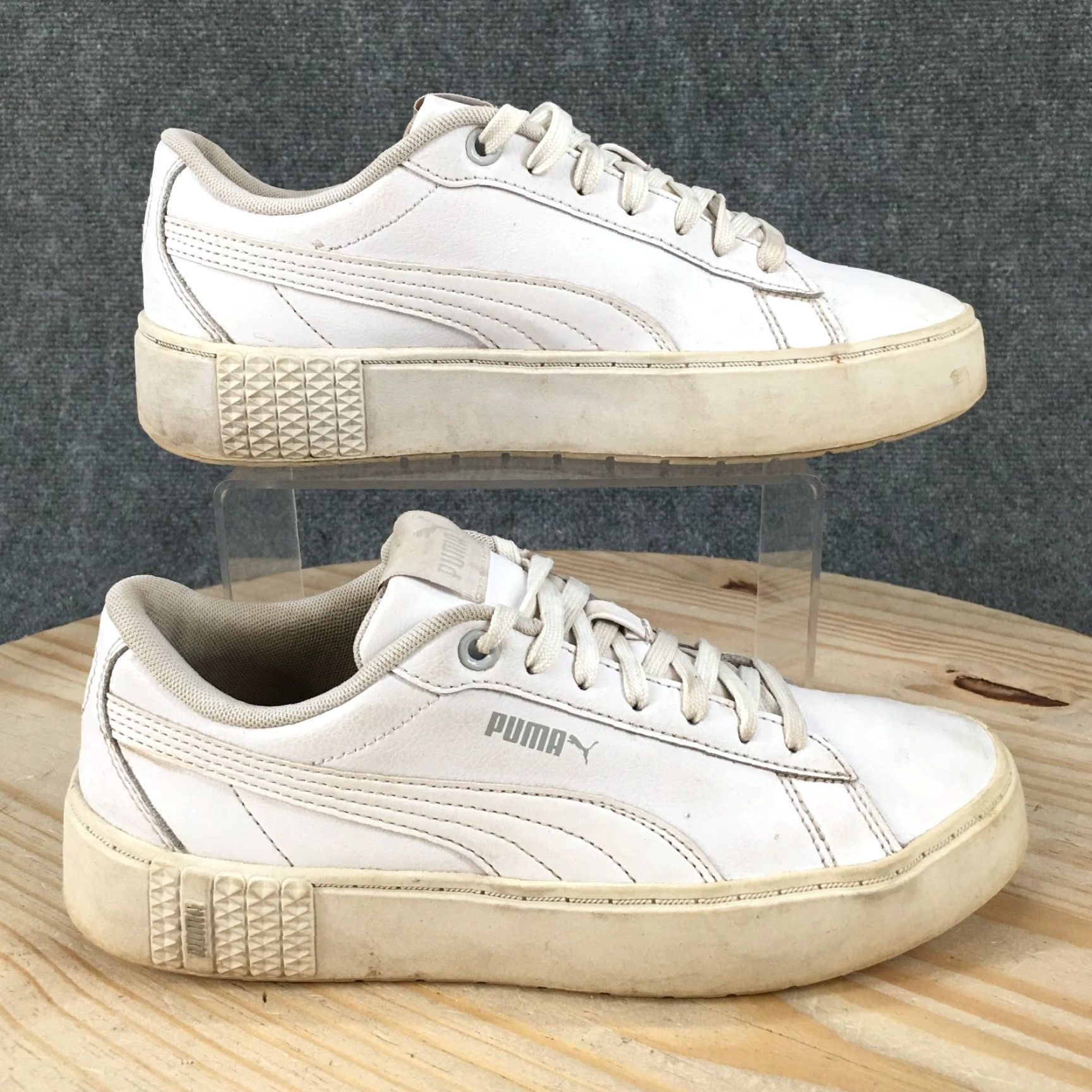 Puma Puma Shoes Womens 8.5 Smash Platform V2 Low Top Sneakers 373035-01 White Leather Size M / US 6-8 / IT 42-44 - 2 Thumbnail
