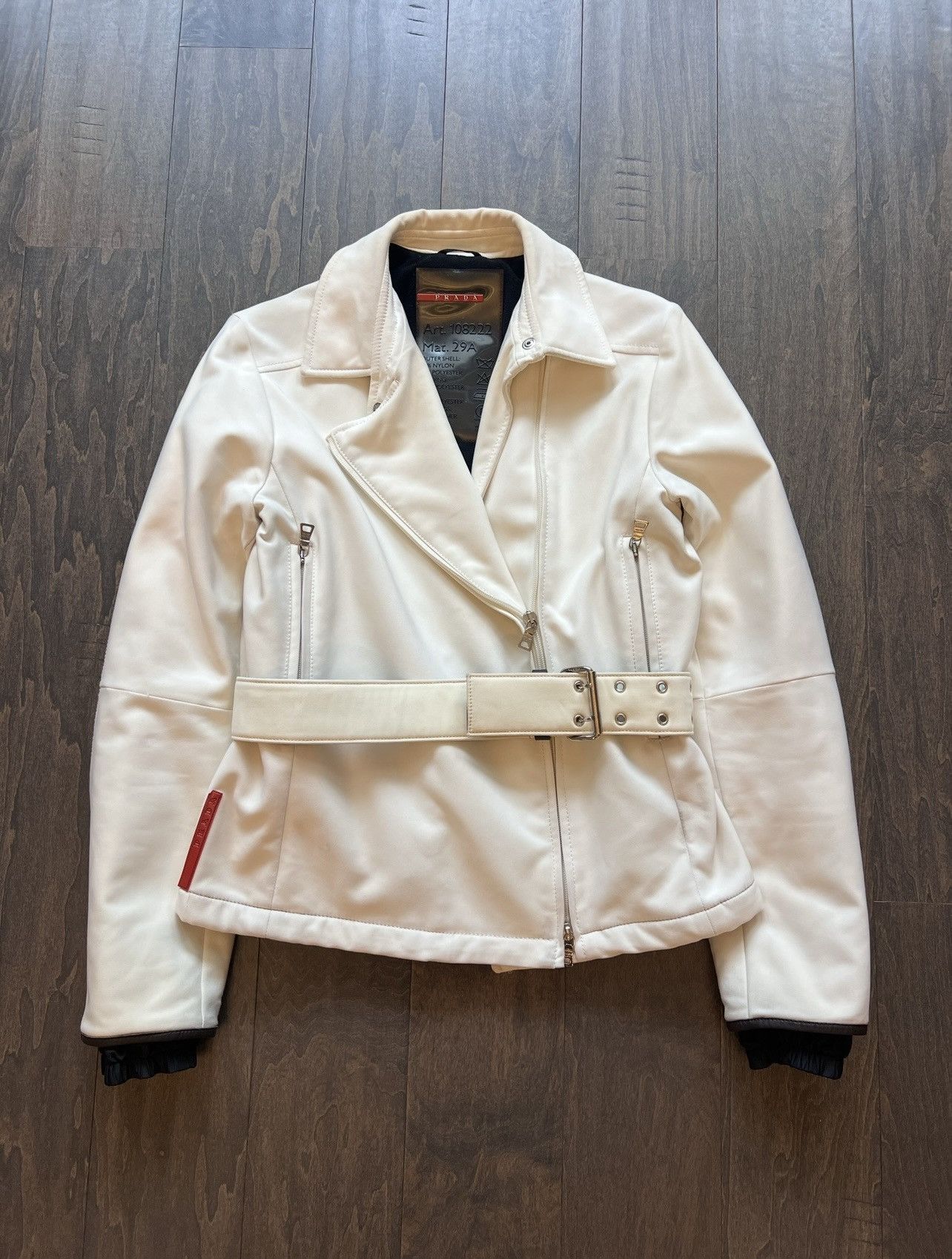 Prada Prada Belted Vintage biker jacket Size S / US 4 / IT 40 - 1 Thumbnail