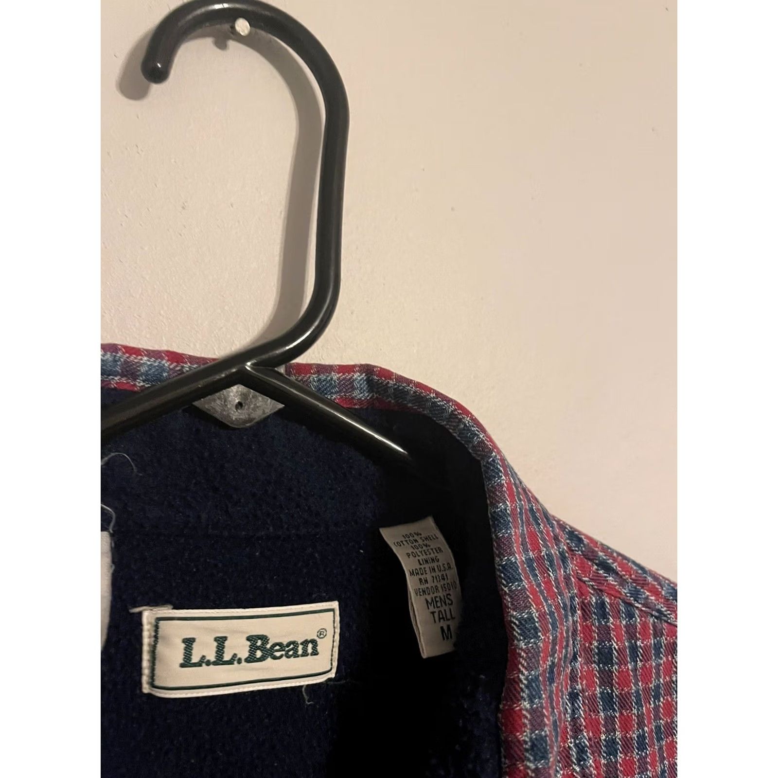 Vintage VINTAGE LL Bean Red Check Fleece Lined Shirt Jacket Men's M Tall USA Size US L / EU 52-54 / 3 - 4 Thumbnail