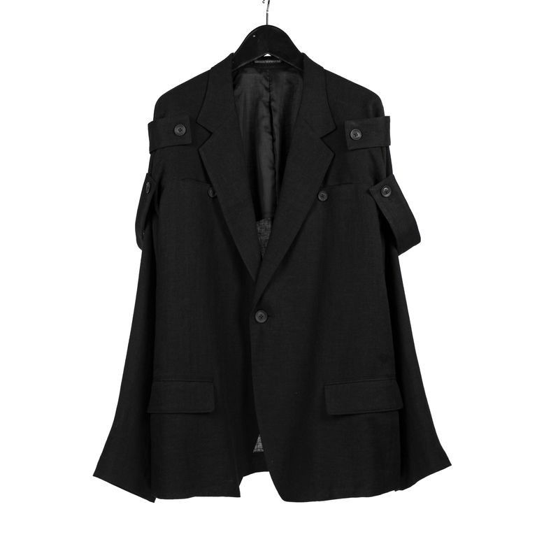 Yohji Yamamoto Yohji Yamamoto Homme Single Button Shoulder Epaulet Jacket Size US M / EU 48-50 / 2 - 1 Thumbnail