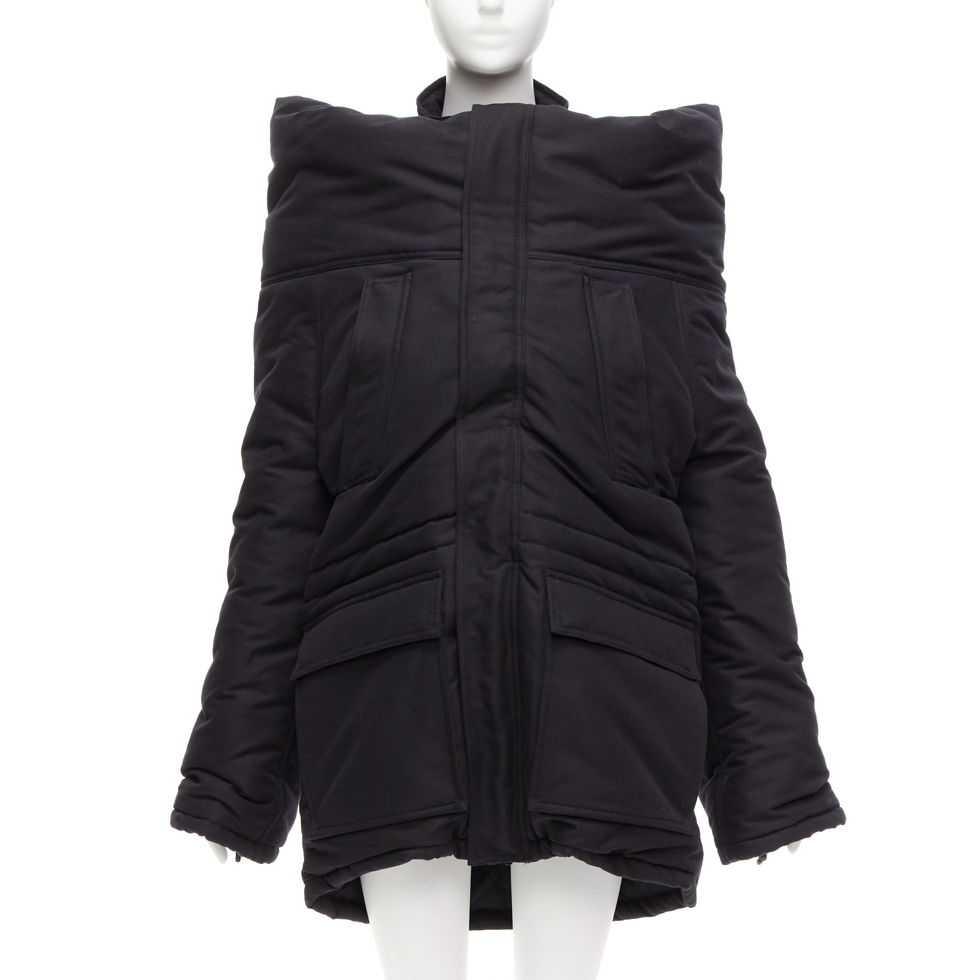 Balenciaga rare BALENCIAGA Demna 2021 Runway CB Parka black deconstructed ski jacket FR34 XS Size XS / US 0-2 / IT 36-38 - 1 Thumbnail