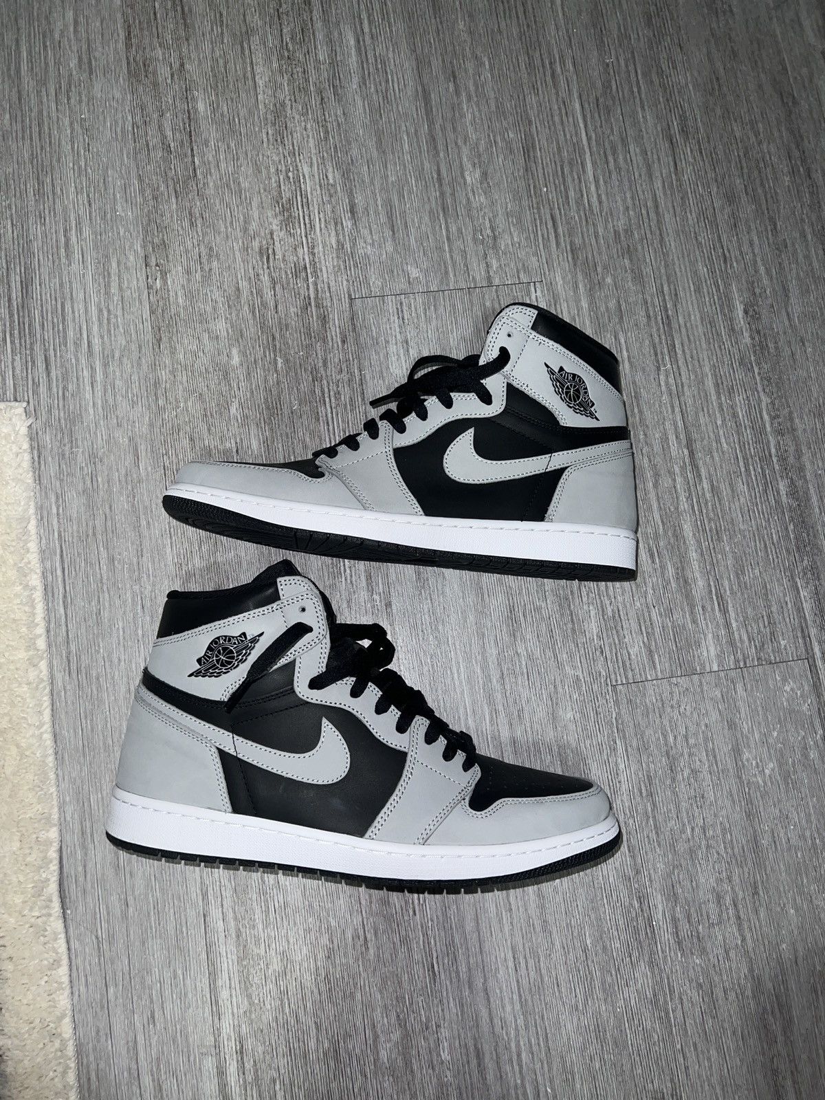 image of Air Jordan 1 Shadow 2.0 Shoes in Black/Gray, Men's (Size 13)