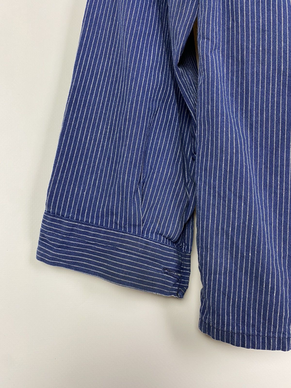 Vintage 90s Vintage Kempel Hickory Stripe Chore Work Over Shirt Size US S / EU 44-46 / 1 - 12 Thumbnail