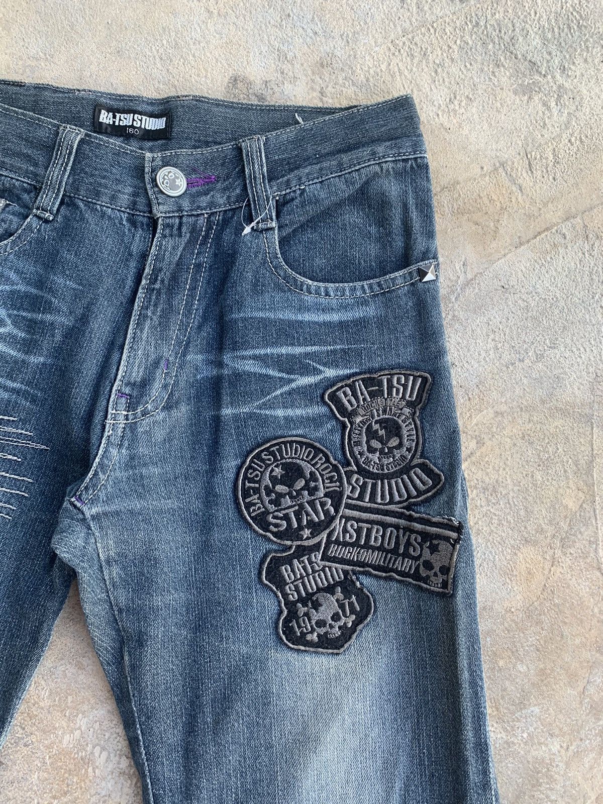 If Six Was Nine × Japanese Brand Batsu Studio Skull Distressed Denim Size US 28 / EU 44 - 5 Thumbnail