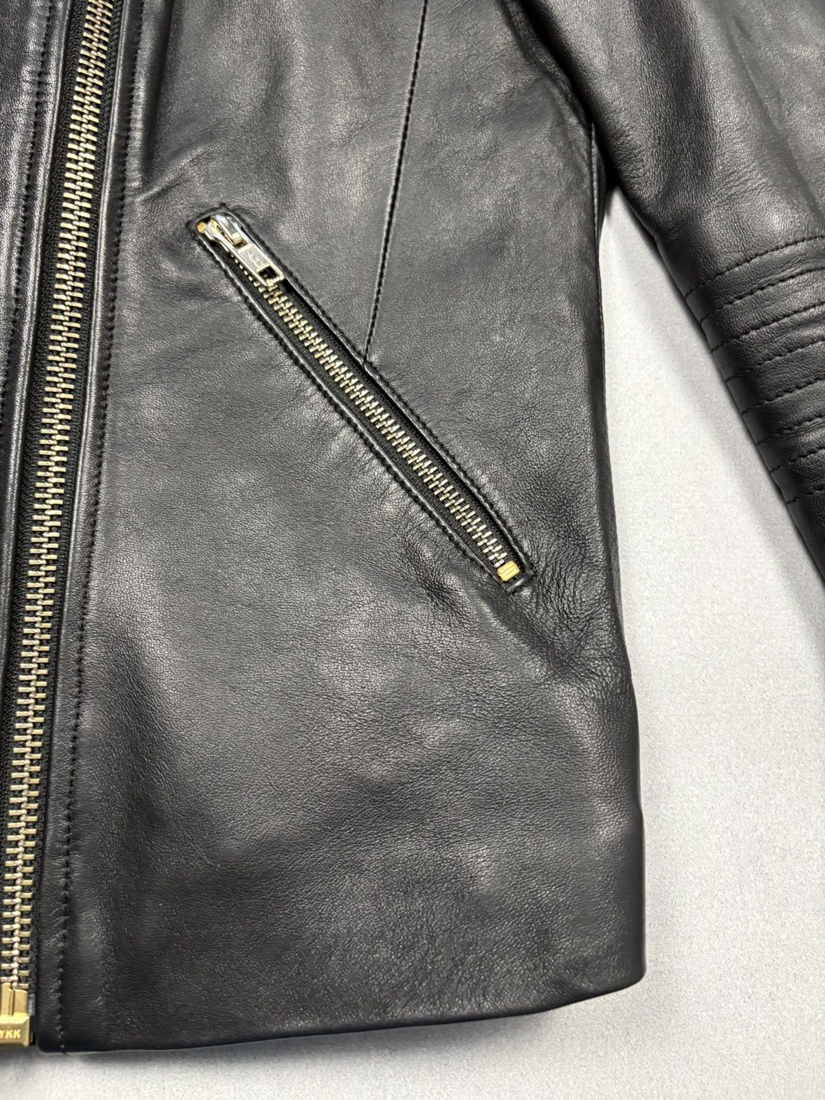 Reiss Reiss Black Leather Biker Jacket Moto Zip Jacket Sizq US 6 Size M / US 6-8 / IT 42-44 - 9 Thumbnail
