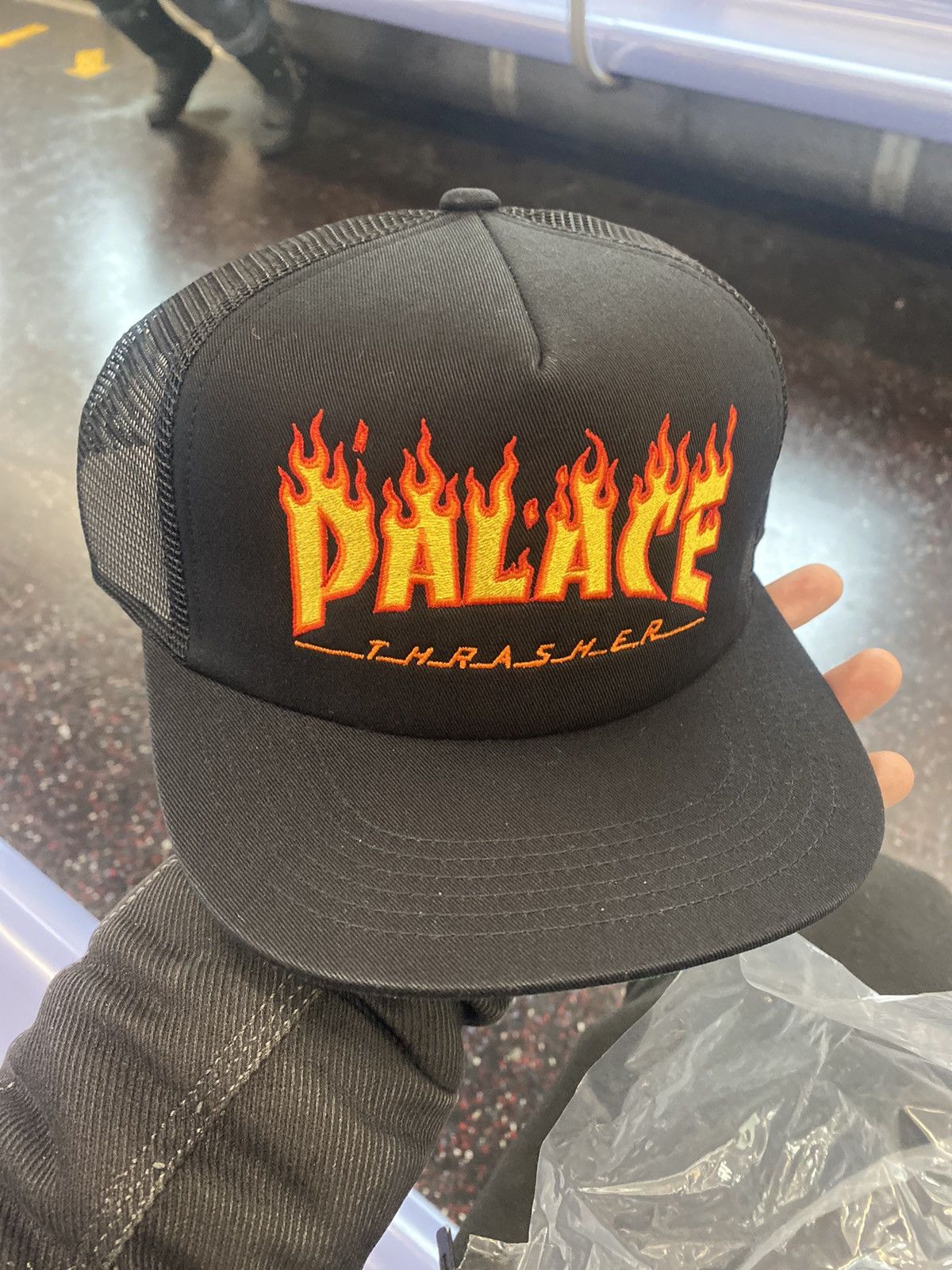 Palace Palace Thrasher Trucker Black | Grailed