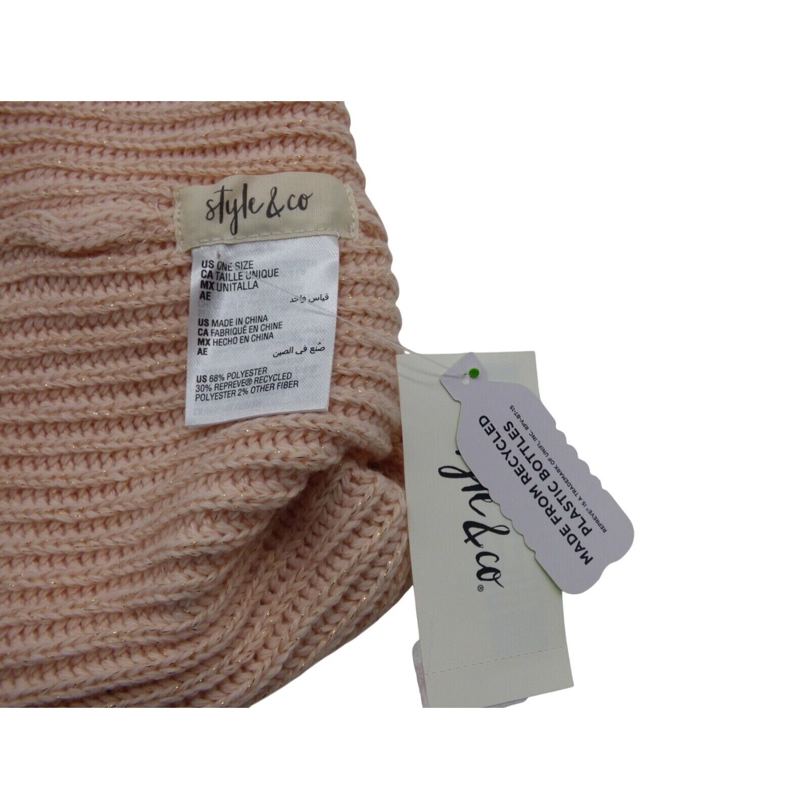 Other Style & Co Women's Solid Shine Ribbed Scar and Beanie Combo, Size ONE SIZE - 6 Thumbnail