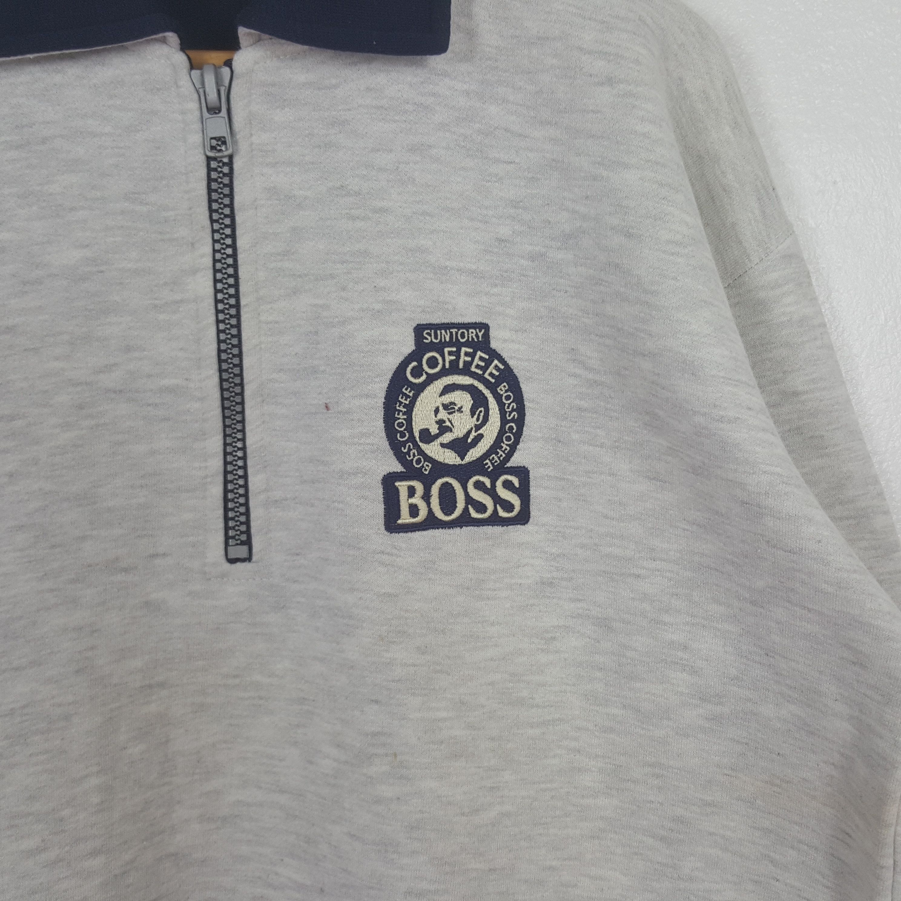 Vintage Vintage Boss Coffee Half Zipper Collared Sweatshirt C323N20 Size US L / EU 52-54 / 3 - 2 Thumbnail