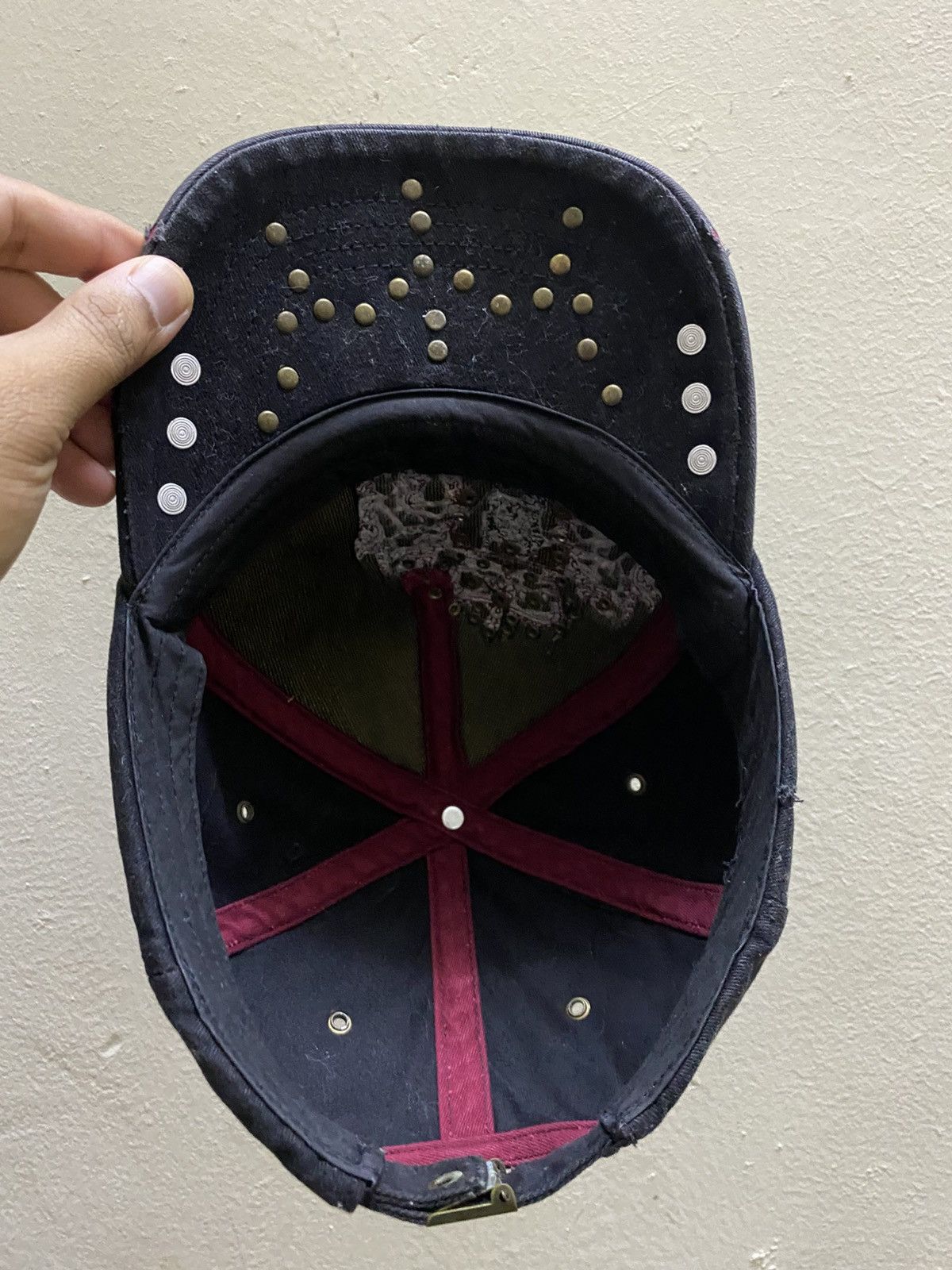 If Six Was Nine Y2K Sunfaded Studded Distressed Hat Size ONE SIZE - 5 Thumbnail