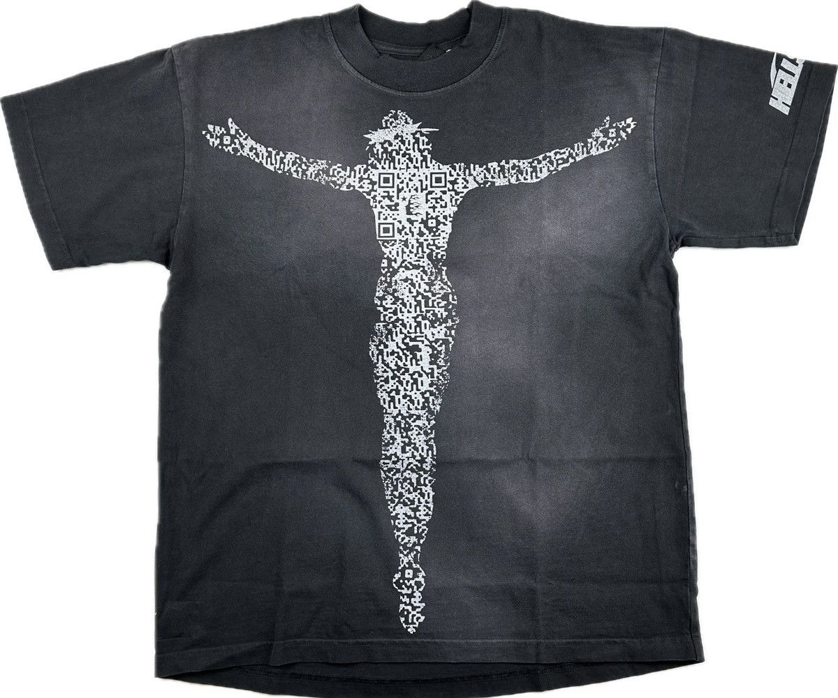 image of Hellstar Qr Code Short Sleeve T-Shirt in Black, Men's (Size XS)
