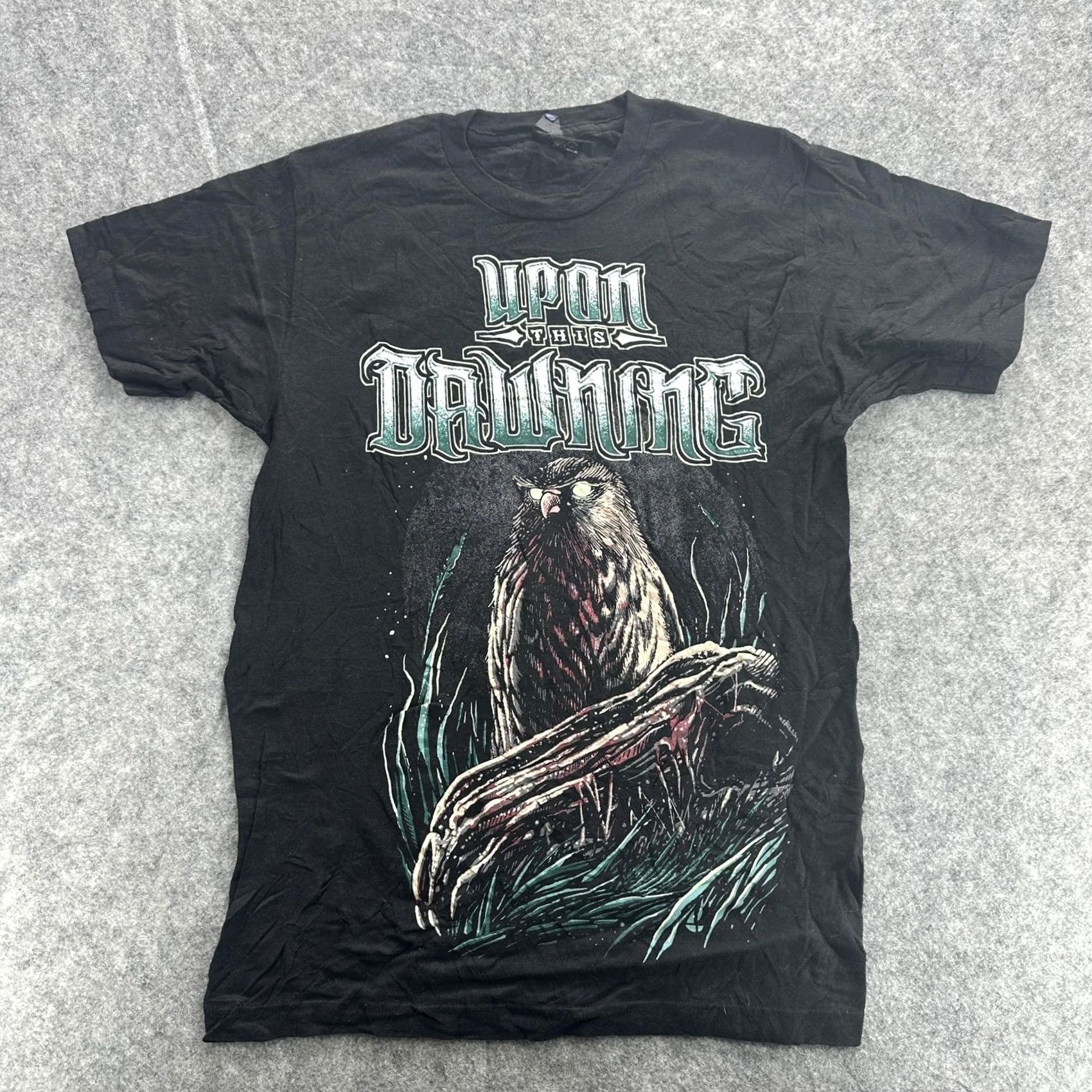 Tultex Upon This Dawning Shirt Mens Small Black Owl Graphic Band Tee Size US S / EU 44-46 / 1 - 2 Thumbnail