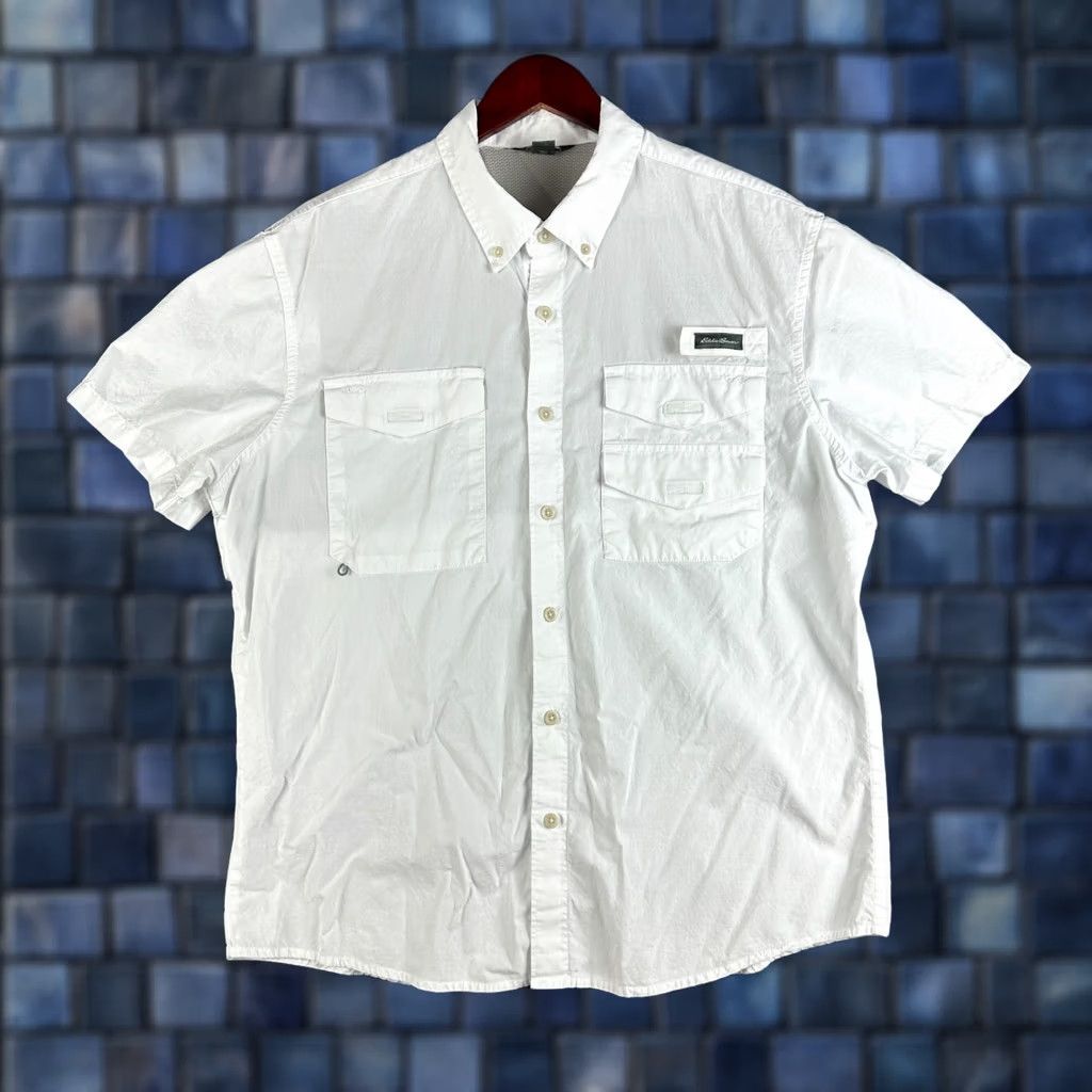 Eddie Bauer Eddie Bauer Shirt Mens Large White Button Outdoor Fishing Breathable Vent Pocket Size US L / EU 52-54 / 3 - 1 Thumbnail