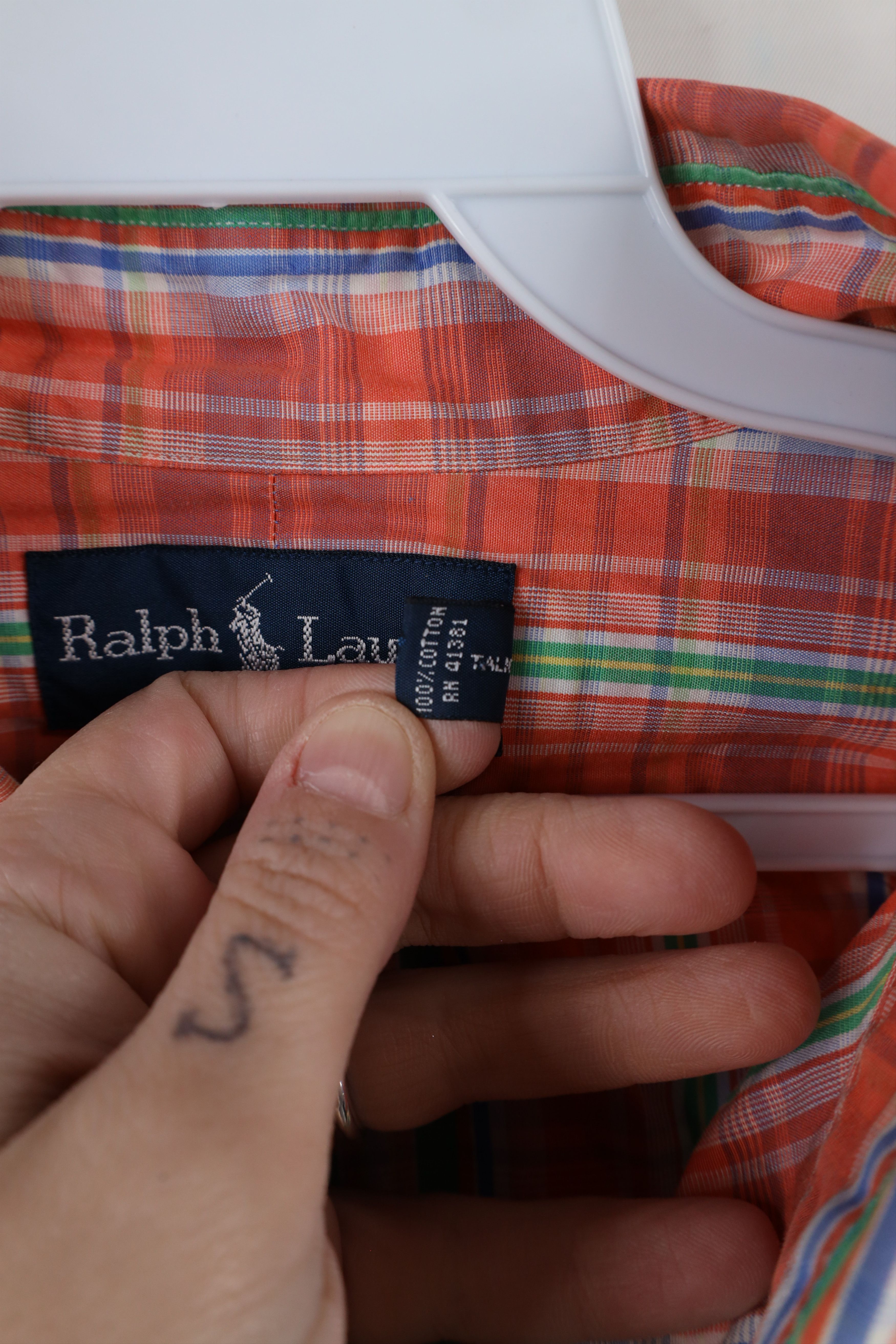 Ralph Lauren × Vintage Vintage Ralph Lauren Faded Collared Button Down Shirt Plaid Size US XL / EU 56 / 4 - 8 Thumbnail