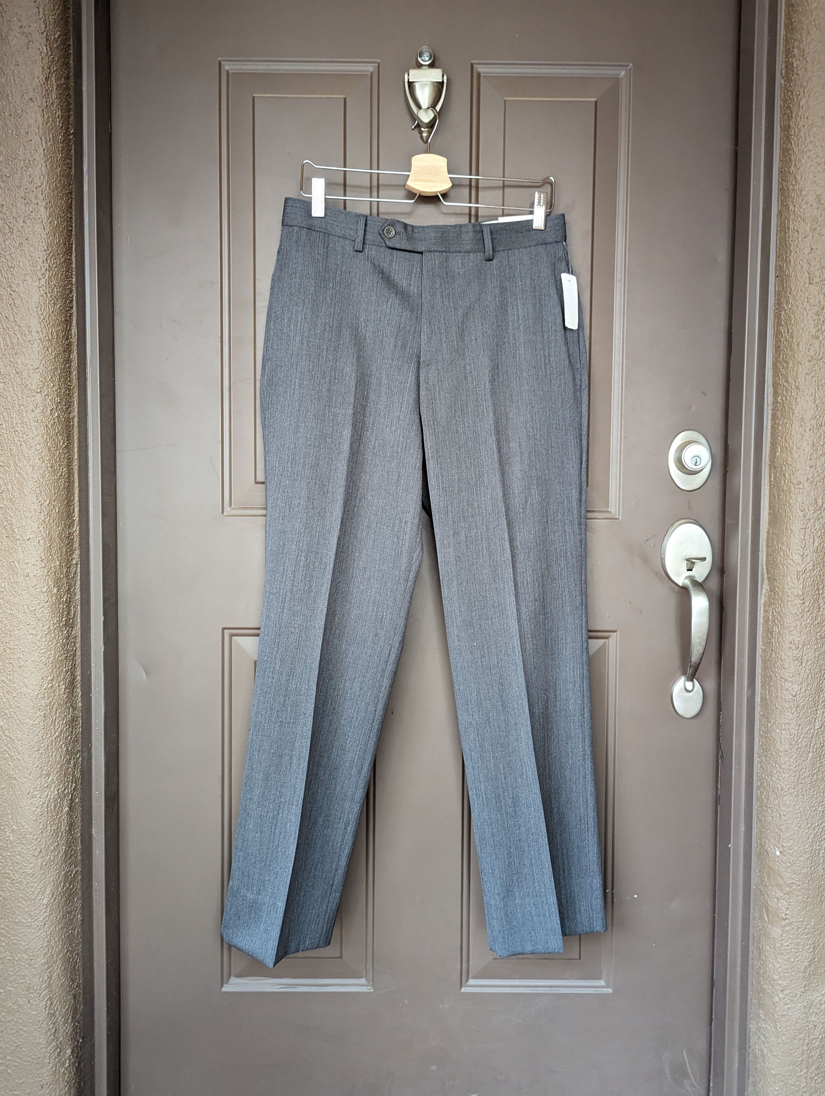 image of Brooks Brothers 1818 Madison Wool Trousers in Grey, Men's (Size 32)