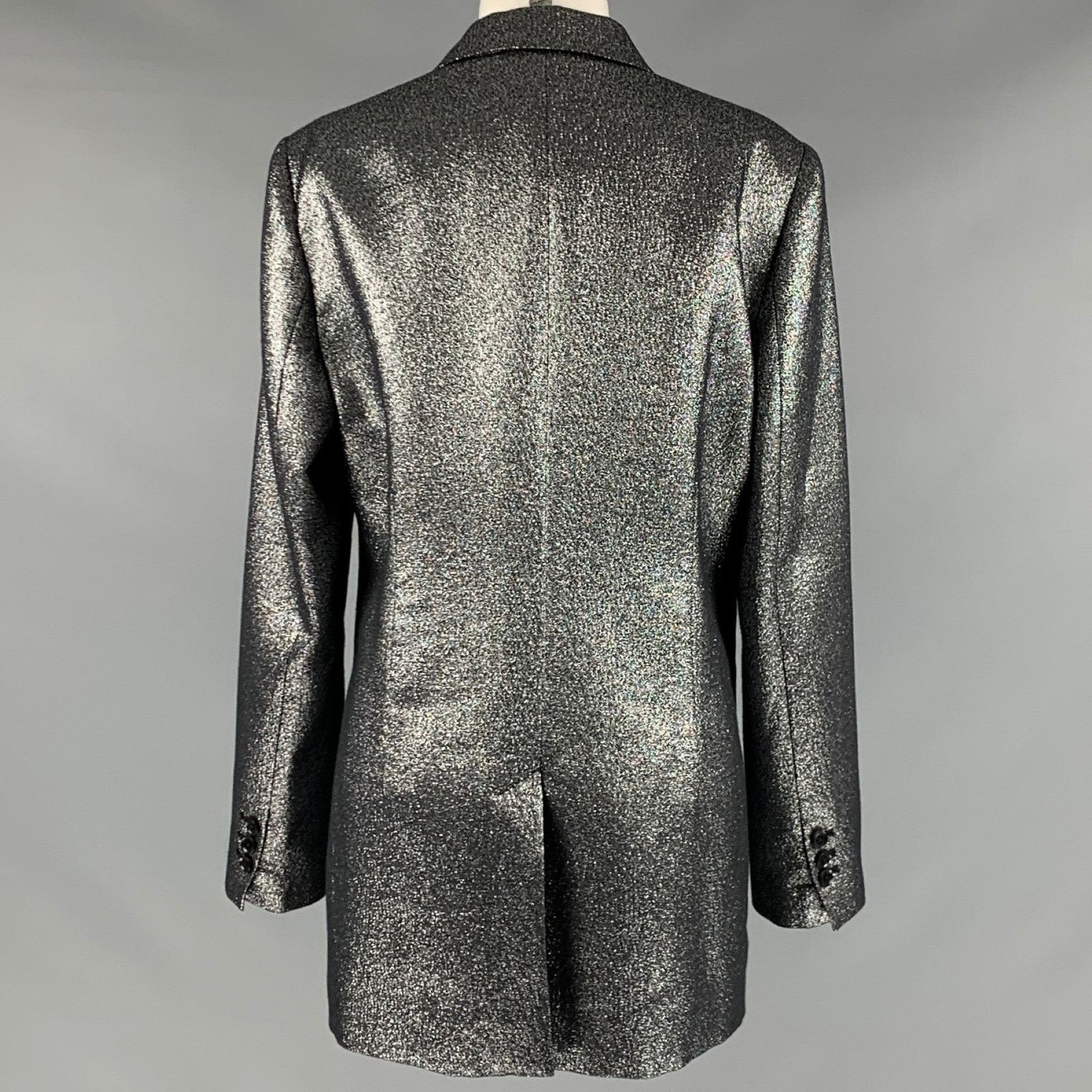 Joie JOIE Size M Silver Polyester Blend Metallic Jacket Size M / US 6-8 / IT 42-44 - 4 Thumbnail
