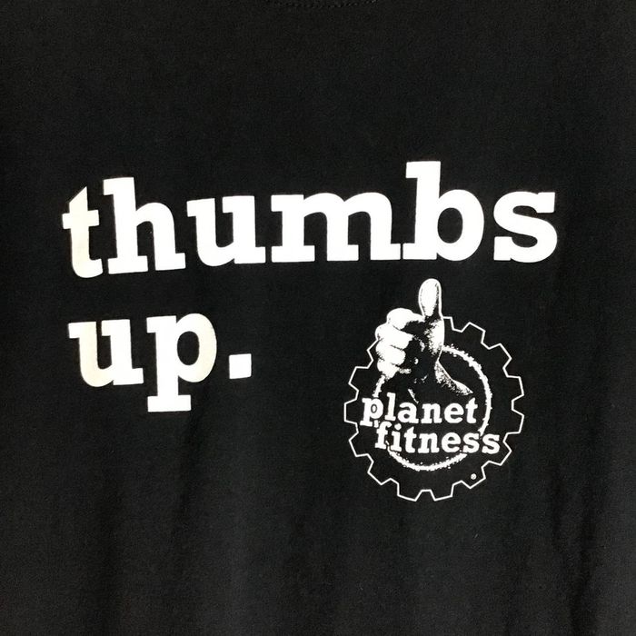 Fruit Of The Loom Planet Fitness Thumbs up Gym weight loss XL Black T Shirt