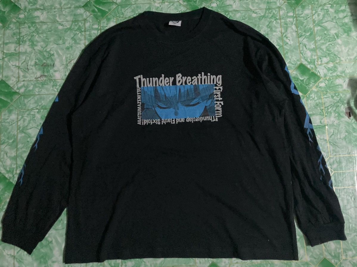 Anime Rare T-shirt Anima Thunder Breathing Long Sleeve Size US XL / EU 56 / 4 - 1 Thumbnail